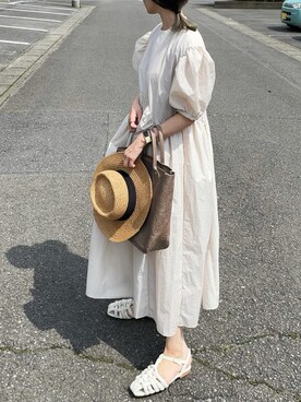 「blancle（ブランクレ）のアイテム」を使った、𝙔𝙐𝙆𝙄さん（レディース・162cm）の夏コーディネート