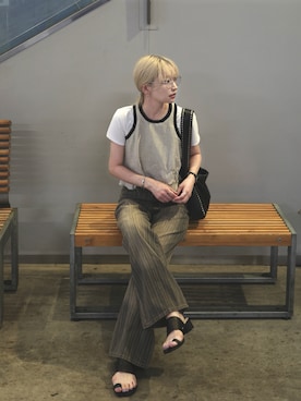 「THE YOn（ザヨン）のアイテム」を使った、𝙔𝙐𝙆𝙄さん（レディース・163cm）の夏コーディネート