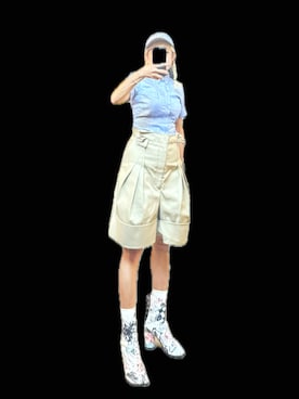 「アイテム（ブーツ）」を使った、藤原 弘子さん（レディース・153cm・60代）の夏コーディネート
