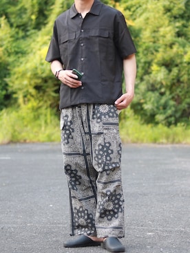 「Steven Alan（スティーブンアラン）のアイテム（サンダル）」を使った、えがさん（メンズ・182cm）の夏コーディネート