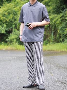 「Steven Alan（スティーブンアラン）のアイテム（サンダル）」を使った、えがさん（メンズ・182cm）の夏コーディネート
