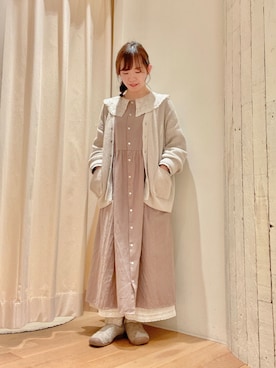 「サマンサ モスモス(Samansa Mos2)」｜「アイテム（ワンピース/ドレス）」を使った、クロダ🌿さん（レディース・153cm）の秋コーディネート