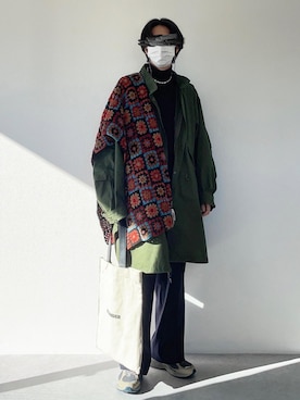「Coming soon…」｜「アイテム（ミリタリージャケット）」を使った、月さん（メンズ・177cm）の冬コーディネート