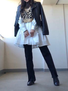 「CECIL McBEE（セシルマクビー）のアイテム（ジャケット/アウター）」を使った、ゆんゆんさん（レディース・156cm）の秋コーディネート