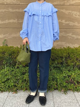 「Samansa Mos2 blue（サマンサモスモスブルー）のアイテム（その他シューズ）」を使った、ゆきみさん（レディース・150cm）の秋コーディネート