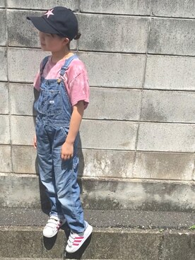 「タイダイ」｜「アイテム（サロペット/オーバーオール）」を使った、ties-flower11さん（キッズ・130cm）の夏コーディネート