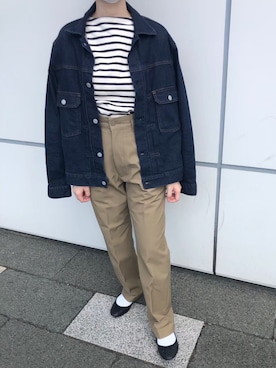 「THE SHINZONE（ザ　シンゾーン）のハイウエストチノパンツ（チノパンツ）」を使った、キ ちさん（レディース・156cm）の春コーディネート