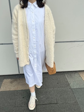 「LOEWE」｜「アイテム（シャツワンピース）」を使った、キ ちさん（レディース・156cm）の冬コーディネート