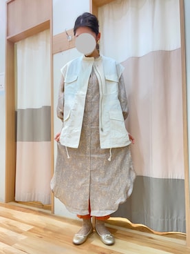「Samansa Mos2 blue（サマンサモスモスブルー）のアイテム（パンツ、オレンジ系）」を使った、＊おたみ＊さん（レディース・163cm）の春コーディネート
