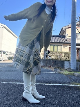 「カラー×コーデ」｜「アイテム（ブーツ）」を使った、本月さん（レディース・167cm）の冬コーディネート