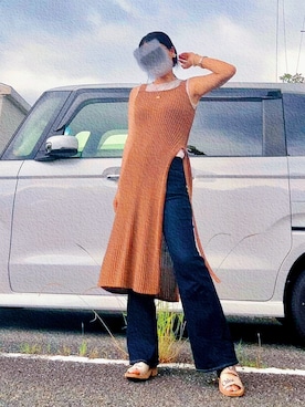 「AND COUTURE（アンドクチュール）のアイテム」を使った、本月さん（レディース・167cm）の夏コーディネート