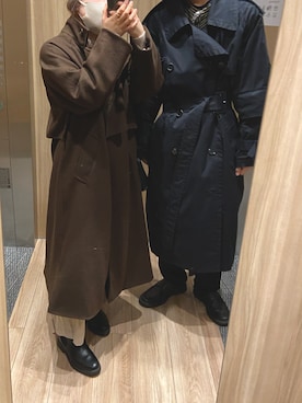 「ロング丈」｜「アイテム（その他アウター）」を使った、soiさん（レディース・154cm）の冬コーディネート