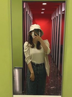 「apres jour mignon（アプレジュールミニョン）のアイテム（帽子）」を使った、soiさん（レディース・154cm）の夏コーディネート