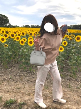 「ひまわり畑」｜「アイテム（パンツ）」を使った、soiさん（レディース・154cm）の夏コーディネート