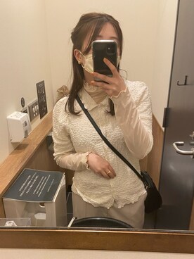 「LOWRYS FARM（ローリーズファーム）のカラーフレアパンツ  892044（その他パンツ）」を使った、soiさん（レディース・154cm）の春コーディネート