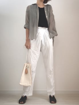 「タイパンツ」｜mykさん（レディース・160cm）の夏コーディネート