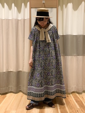 「Samansa Mos2（サマンサ モスモス）のセパレートサンダル（サンダル）」を使った、ミズキさん（レディース・153cm）の春コーディネート