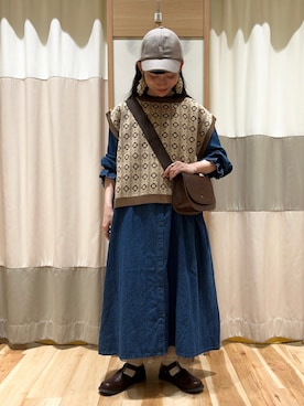 「kazumiコラボ」｜「アイテム（その他）」を使った、ミズキさん（レディース・153cm）の秋コーディネート