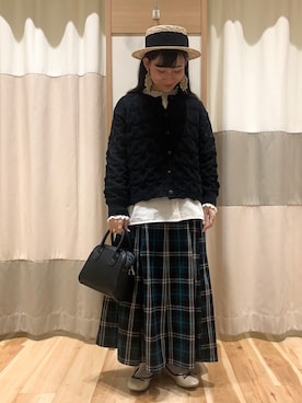 「Samansa Mos2（サマンサ モスモス）のアイテム（帽子）」を使った、ミズキさん（レディース・153cm）の春コーディネート