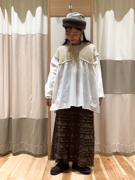 「秋冬コーデ」｜「アイテム（チュニック）」を使った、ミズキさん（レディース・153cm）の秋コーディネート