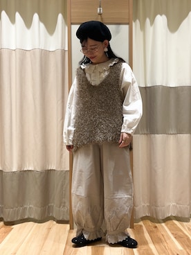 「アイテム（ドレスシューズ、グレー系）」を使った、ミズキさん（レディース・153cm）の秋コーディネート