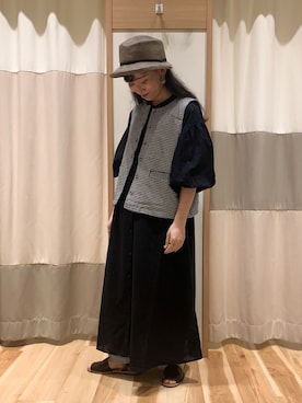 「Samansa Mos2（サマンサ モスモス）のセパレートサンダル（サンダル）」を使った、ミズキさん（レディース・153cm）の夏コーディネート