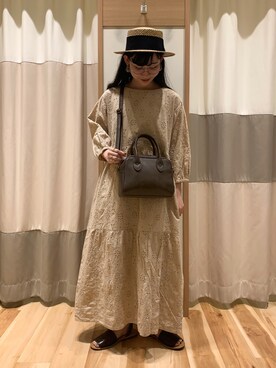 「Samansa Mos2（サマンサ モスモス）のセパレートサンダル（サンダル）」を使った、ミズキさん（レディース・153cm）の春コーディネート