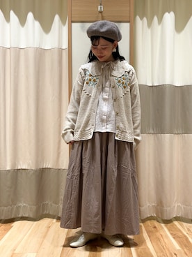「kazumiコラボ」｜「アイテム（帽子）」を使った、ミズキさん（レディース・153cm）の秋コーディネート