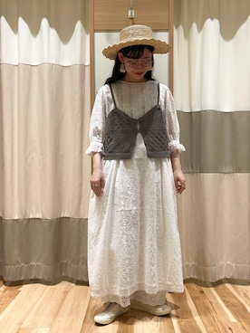 「大人ガーリー」｜「アイテム（キャミソール）」を使った、ミズキさん（レディース・153cm）の春コーディネート