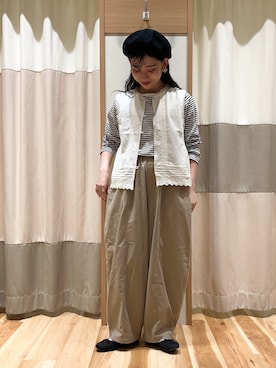 「Samansa Mos2（サマンサ モスモス）のエッグパンツ（その他パンツ）」を使った、ミズキさん（レディース・153cm）の秋コーディネート