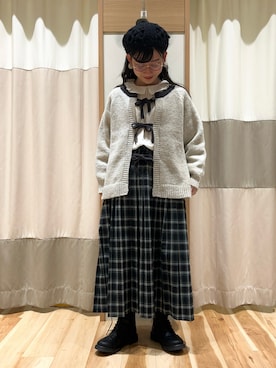 「Samansa Mos2（サマンサ モスモス）のアイテム（帽子）」を使った、ミズキさん（レディース・153cm）の冬コーディネート