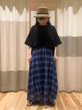 「トングサンダル」｜「アイテム（その他）」を使った、ミズキさん（レディース・153cm）の夏コーディネート
