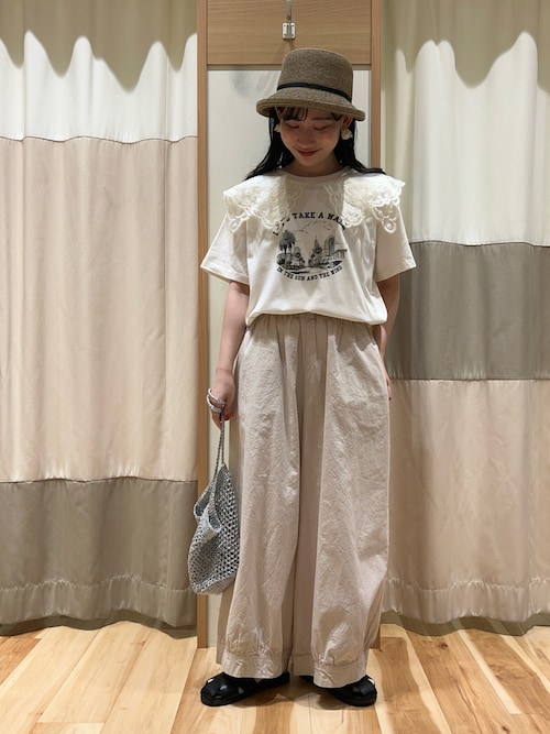 セール】【M/Lサイズ】裾切替ギャザーワイドパンツ（その他