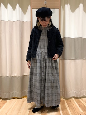「刺繍」｜「アイテム（シャツワンピース）」を使った、ミズキさん（レディース・153cm）の冬コーディネート
