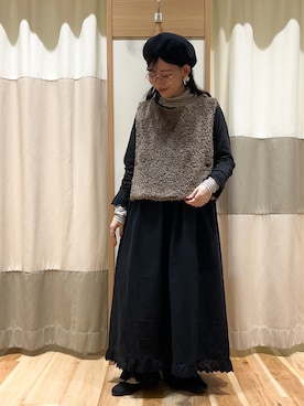 「ボア」｜「アイテム（その他）」を使った、ミズキさん（レディース・153cm）の秋コーディネート