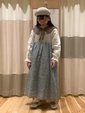 「kazumiコラボ」｜「アイテム（ハンチング/ベレー帽）」を使った、ミズキさん（レディース・153cm）の冬コーディネート
