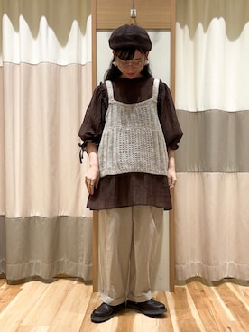 「アイテム（チュニック）」を使った、ミズキさん（レディース・153cm）の秋コーディネート