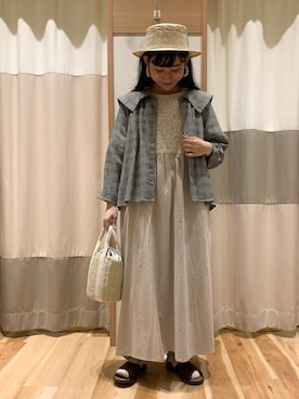 「Samansa Mos2（サマンサ モスモス）のモチーフレースワンピース（ワンピース）」を使った、ミズキさん（レディース・153cm）の春コーディネート