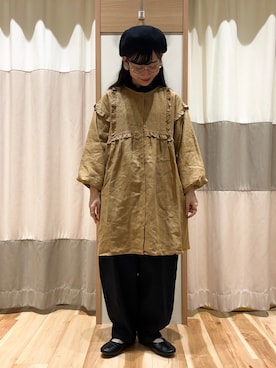 「マスタード」｜「アイテム（その他）」を使った、ミズキさん（レディース・153cm）の秋コーディネート