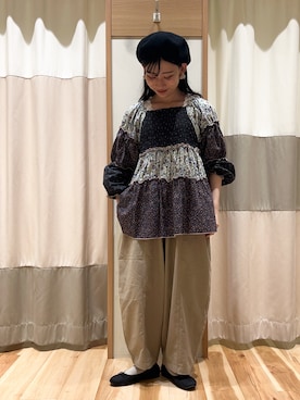 「Samansa Mos2（サマンサ モスモス）のエッグパンツ（その他パンツ）」を使った、ミズキさん（レディース・153cm）の秋コーディネート