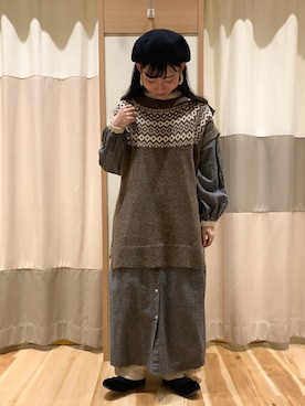 「配色」｜「アイテム（その他）」を使った、ミズキさん（レディース・153cm）の冬コーディネート