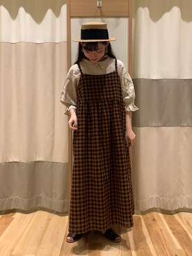 「Samansa Mos2（サマンサ モスモス）のセパレートサンダル（サンダル）」を使った、ミズキさん（レディース・153cm）の春コーディネート