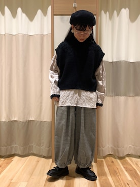「配色」｜「アイテム（その他）」を使った、ミズキさん（レディース・153cm）の冬コーディネート