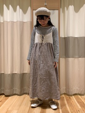 「kazumiコラボ」｜「アイテム（ハンチング/ベレー帽）」を使った、ミズキさん（レディース・153cm）の冬コーディネート