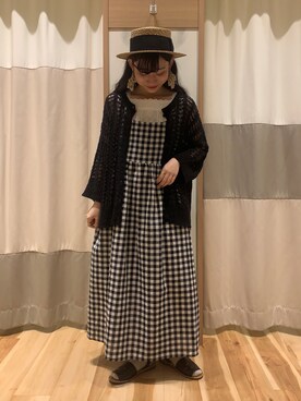 「Samansa Mos2（サマンサ モスモス）のセパレートサンダル（サンダル）」を使った、ミズキさん（レディース・153cm）の春コーディネート
