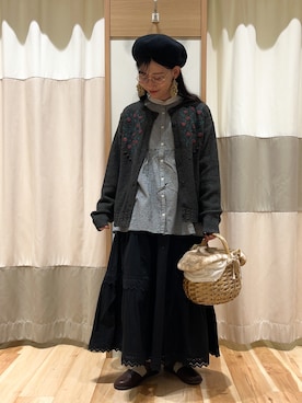 「kazumiコラボ」｜「アイテム（帽子）」を使った、ミズキさん（レディース・153cm）の秋コーディネート