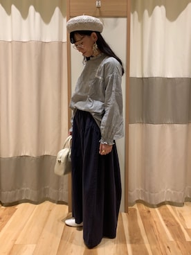 「アイテム（ハンチング/ベレー帽）」を使った、ミズキさん（レディース・153cm）の冬コーディネート