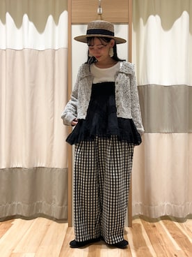 「カーディガンコーデ」｜「アイテム（その他）」を使った、ミズキさん（レディース・153cm）の春コーディネート