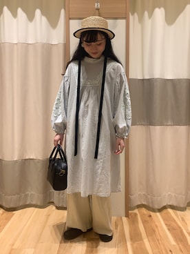 「春カラー」｜「アイテム（チュニック）」を使った、ミズキさん（レディース・153cm）の春コーディネート