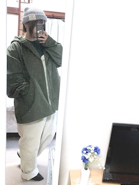 「メンズライクコーデ」｜「アイテム（オールインワン・サロペット）」を使った、fukiさん（レディース・153cm）の冬コーディネート